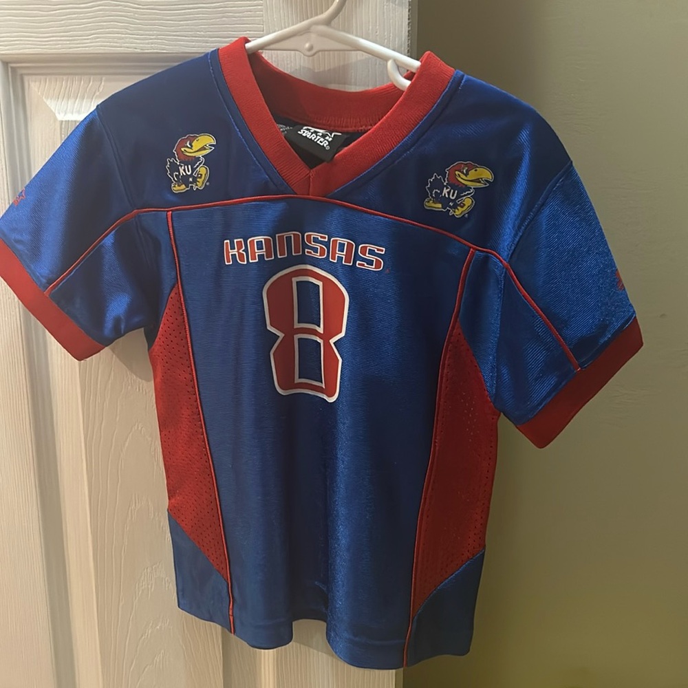 The University of Kansas football jersey.
